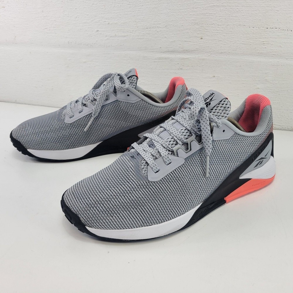 Reebok Men's Sz 10 Nano X1 GRIT 11 Grey Black Orange Cross Training Shoes S42564